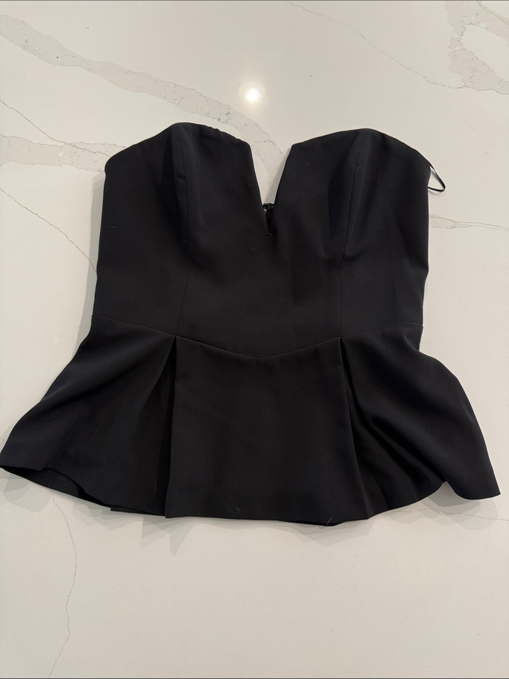 Guess Strapless Black Peplum Bustier Top
